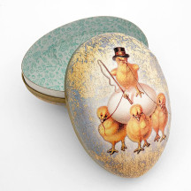 6" Chick's Egg Haul Paper Mache Easter Egg Container ~ Germany